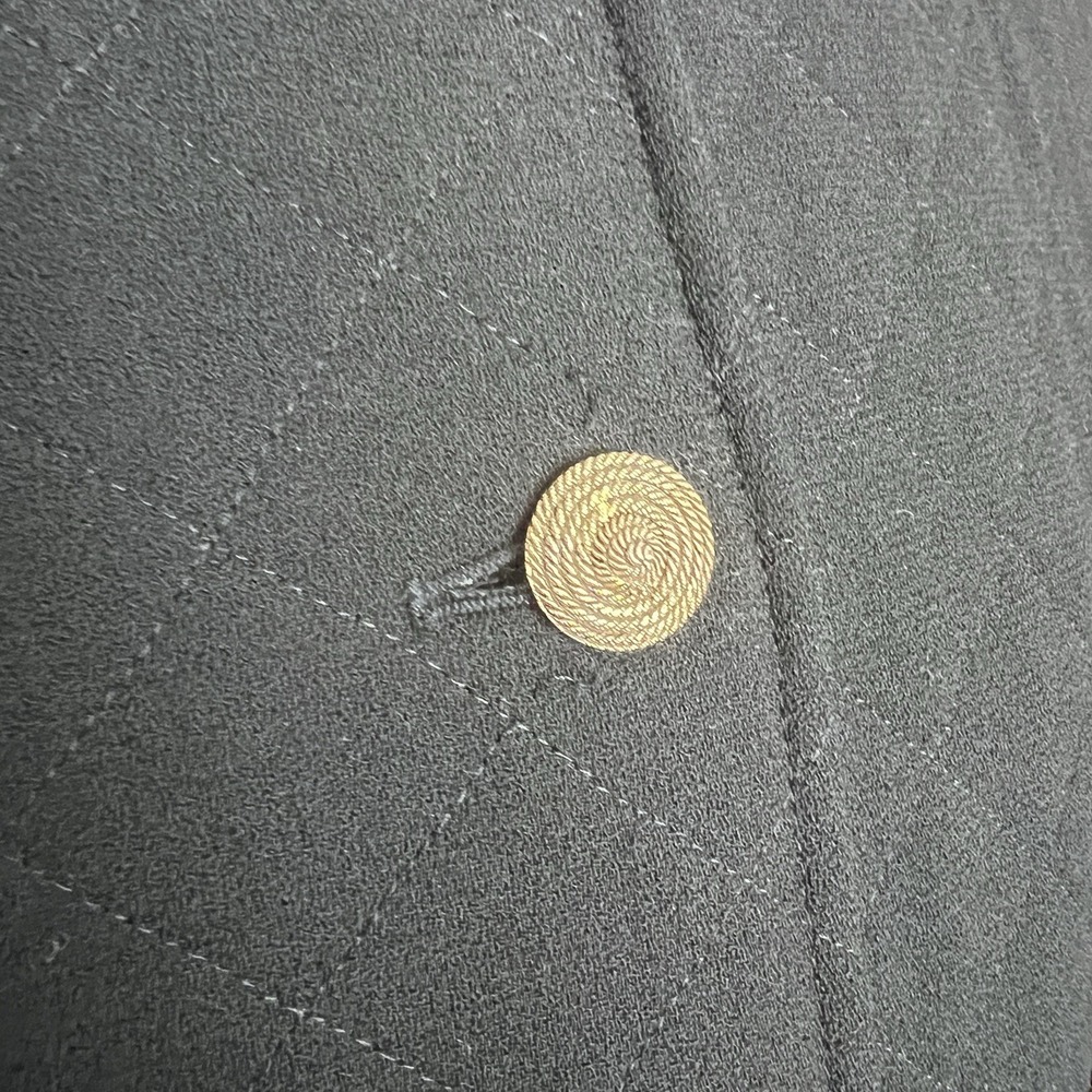 VTG Jaeger Jacket/Blazer SZ 12 BLK Quilted Retro Classic Cropped Button Up - Picture 9 of 13